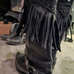 Laredo western black fringe boot